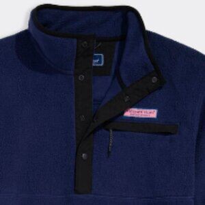 NWT Vineyard Vines Harbor Fleece Quarter Snap Pullover XXL Navy Sealed Bag